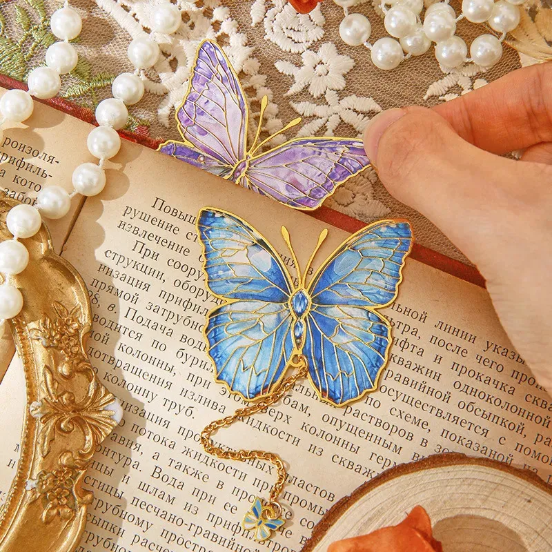 4Pcs Metal Butterfly Bookmarks With Chain - Cute Reading Bookmarks For Women & Girls