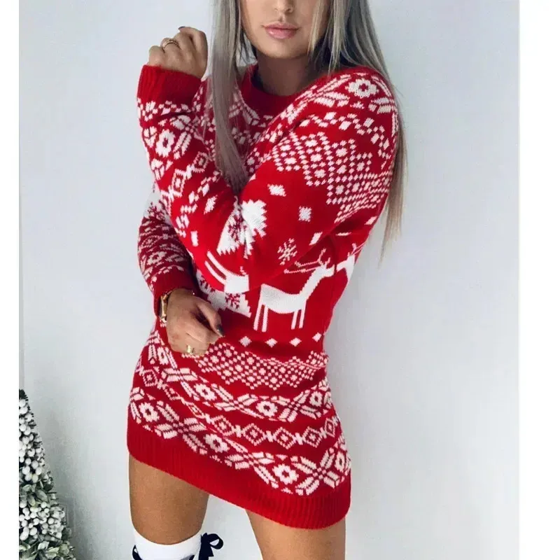 homecoming dress with sleeves Pop of Peppermint Sweater Dress: Women's Christmas Outfits