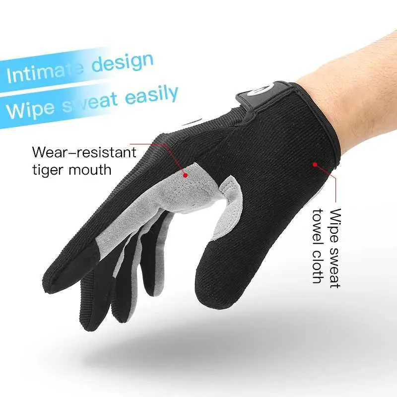 Cycling Gloves For Men Padded Biking Gloves Full Finger Screen Touch Road Bike B