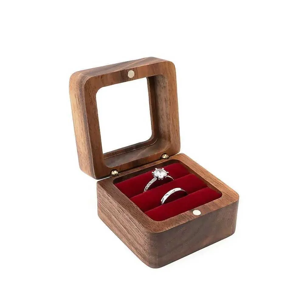GIDWRIY Scatola Anello A Forma di Cuore in Legno,Scatola Porta Anello