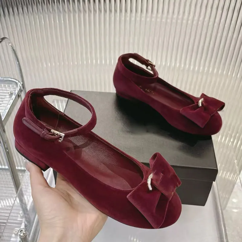 Save Big on Bulk Black Mary Jane Ballet Flats Burgundy Dress Shoes For  Women Vintage Mary Jane Loafers With Bowknot Buckle, Chunky Low Heels,  Black