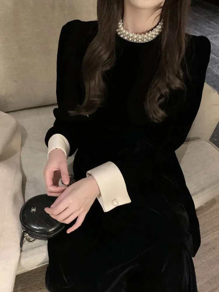 black western dress for women Audrey Hepburn Black Dress Satin A Line Black Prom Dress In Sabrina 19   Hoprom
