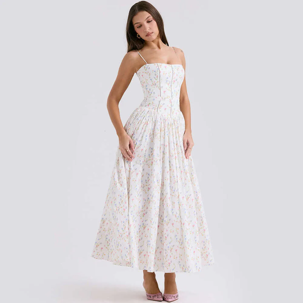 Summer Elegant Party 2024 New Arrivals Ral Print Spaghetti Strap Long  Dresses One Piece Graduation Dress From Apparel886, $37.18 | DHgate.Com