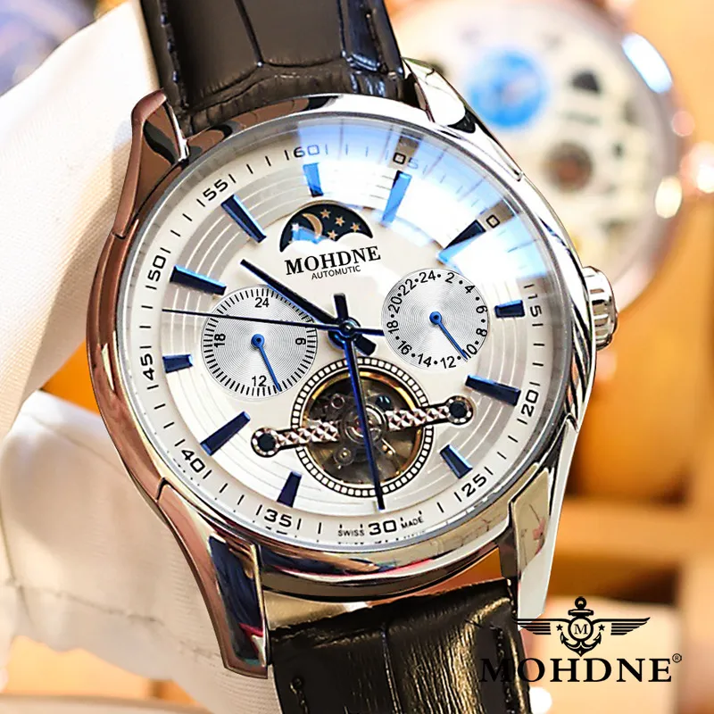 Save Big on Bulk Mens Automatic Skeleton Watch Skeleton Mens Watches:  Automatic Mechanical Watch For Men, Fashionable Round Dial, Casual Western 