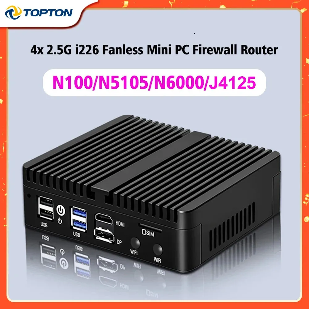 N100 Mini Pc Router 12th generation Intel N100 firewall router mini PC barebone with 4x ...