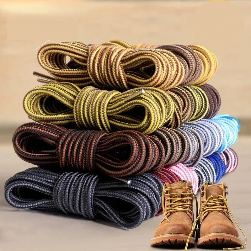 thumbnail interactive-video image 1 of B&Q Outdoor Round Boot Laces – Polyester, Safety/Hiking/Work Shoes, China Made 1 of 2
