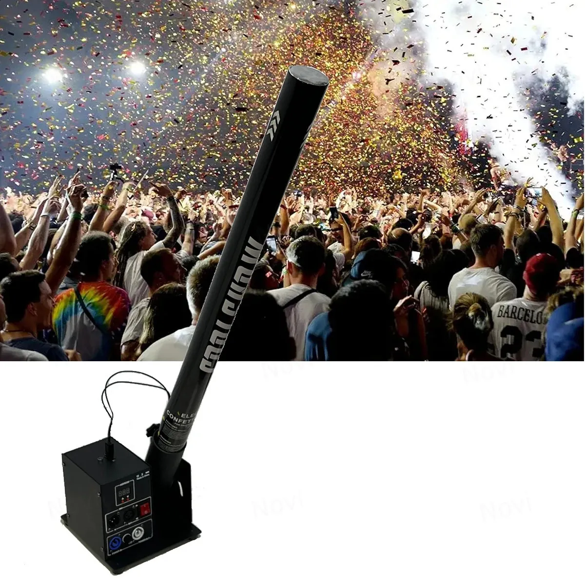 DMX512 Controlled Confetti Cannon - Single Head Paper Blasting Gun Prop ...