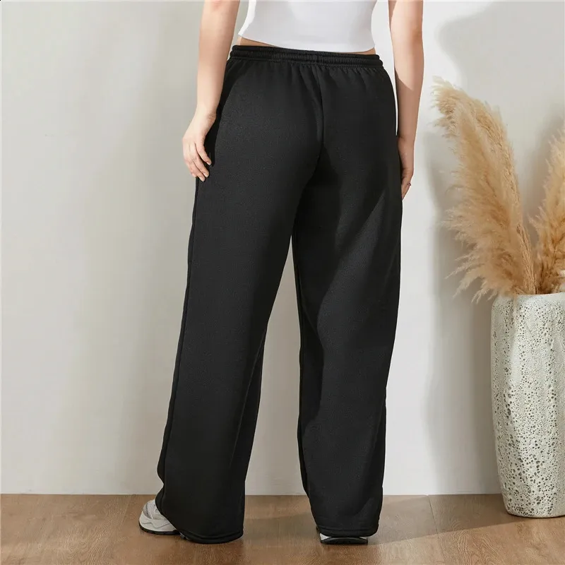 Pantalones De Chándal Para Mujer, Pierna Ancha, Cintura Alta