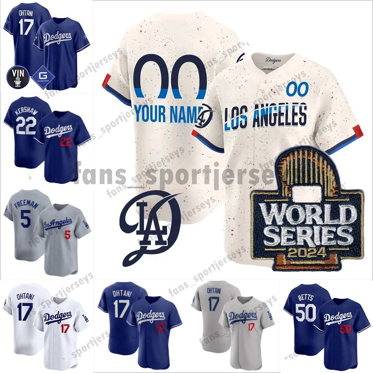 World Series Dodger Custom Jersey: Shohei Ohtani, Yoshinobu Yamamoto, Will  Smith, Freddie Freeman, Max Muncy, Mookie Betts, Andy Pages, Austin Barnes, 