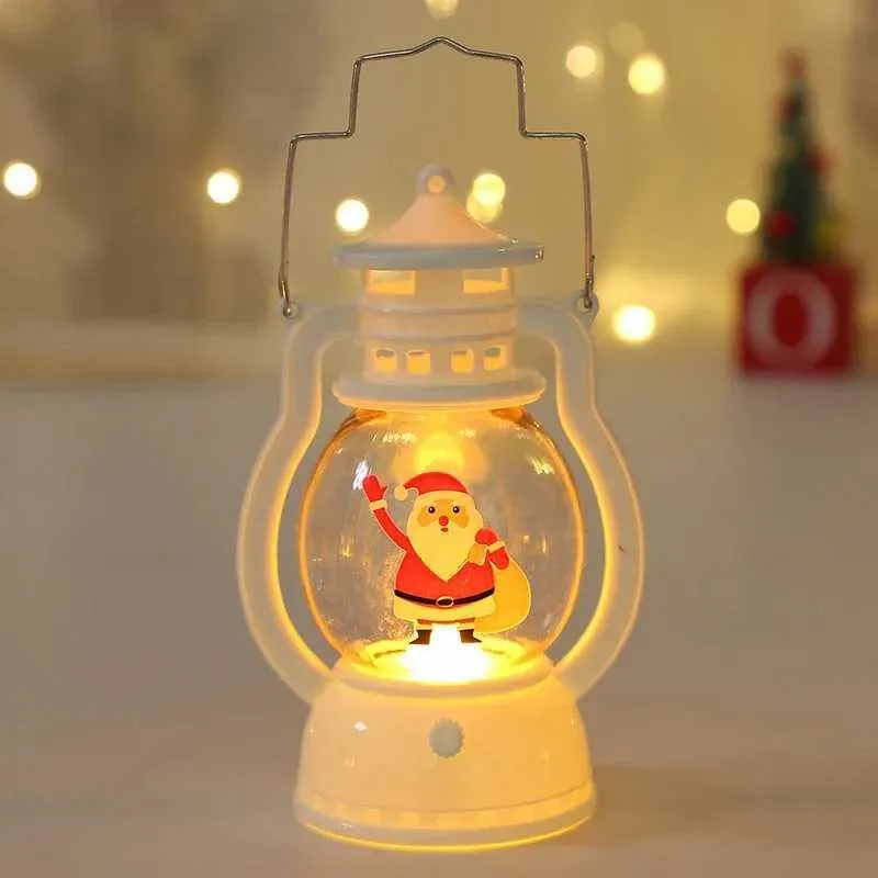 Portable LED Christmas Light Ornaments Santa Claus And Snowman ...