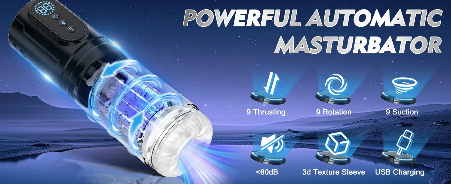 Şarjlı İleri Geri ve Dönmeli 15 Modlu Titreşimli Emişli Otomatik Mastürbatör