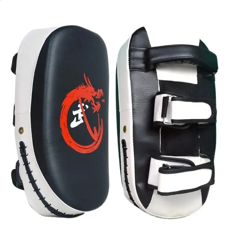 Cible De Pied Professionnelle Kick Boxing & Taekwondo - Coussin Muay Thai Curvé En Cuir Spatial Haute Qualité