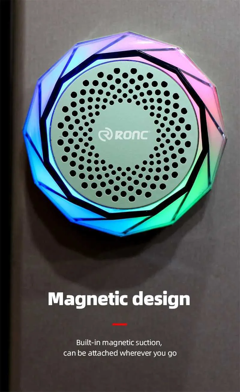 Portable Magnetic Suction Mini Wireless Bluetooth Speaker with RGB ...