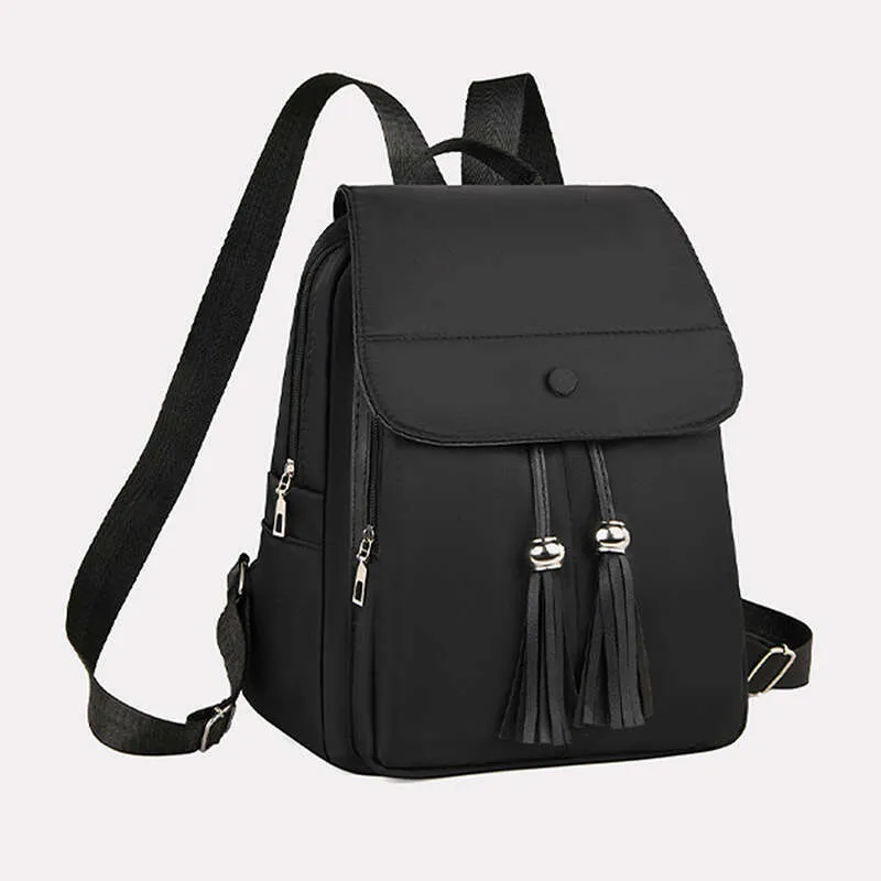 Mini Nylon Backpack for Women Lightweight Travel Purse Black Small Trendy Bag Mini Nylon Backpack for Women Lightweight Travel Purse Black  main image 4