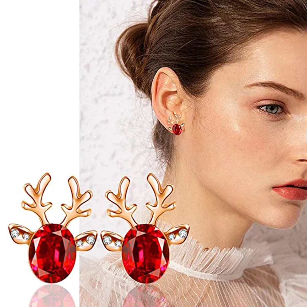 Uteruik Crystal Oorbellen, Kerst Crystal Reindeer Antlers Oorbellen, 1 Uteruik Crystal Oorbellen, Kerst Crystal Reindeer Antlers Oorbellen, 1