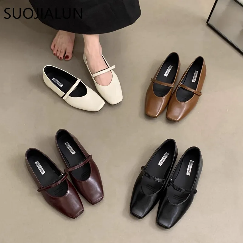 Bulk Womens Mary Jane Shoes Square Toe Casual Ballerina... At Only $45. ...