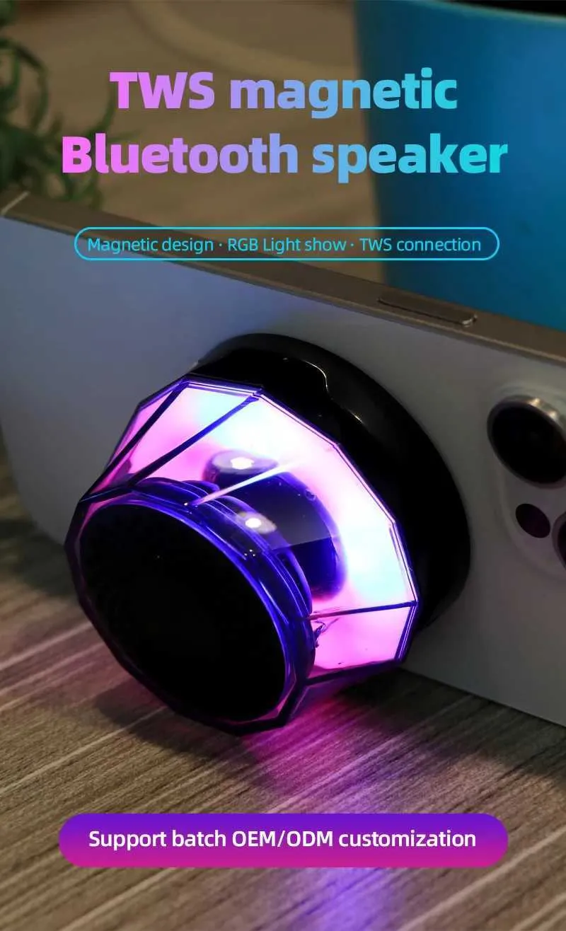 Portable Mini Wireless Bluetooth Speaker with Magnetic Suction Mobile ...