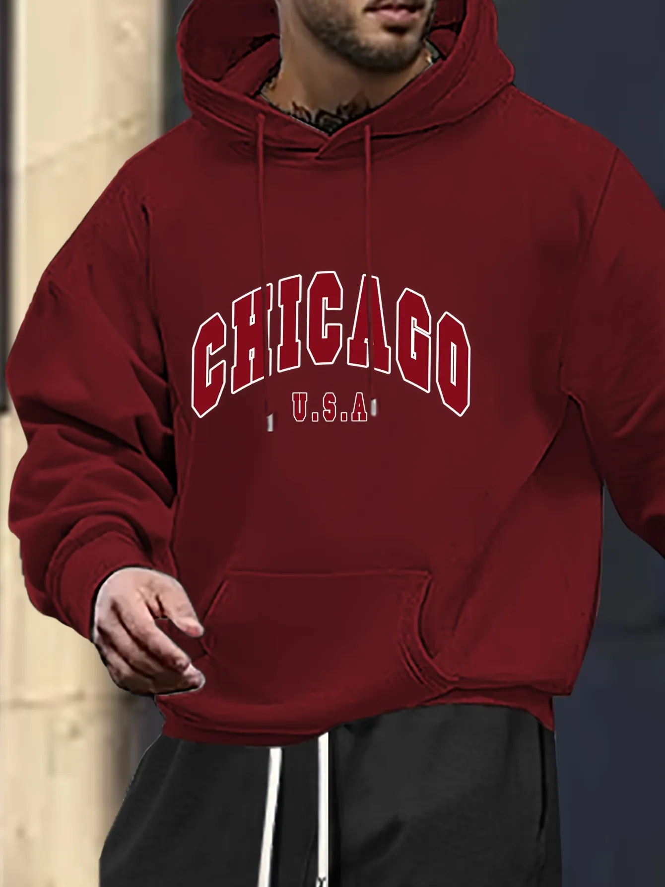 Plain Black Hooded Sweatshirt Mens Casual Knit Hoodie, Thin