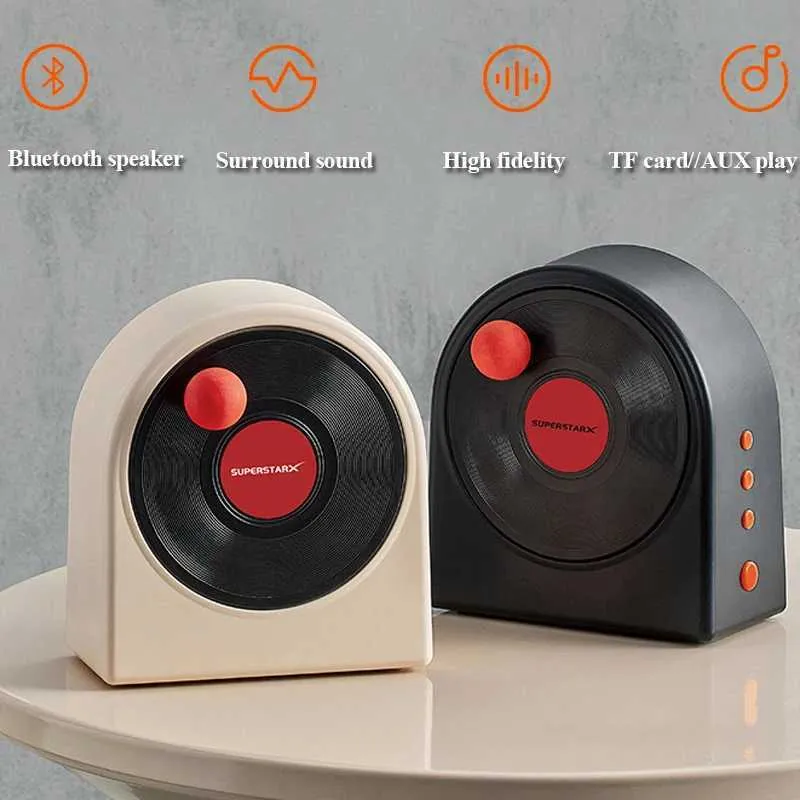 Portable Speakers Mini Vintage Bluetooth Speaker Portable Retro Hifi ...