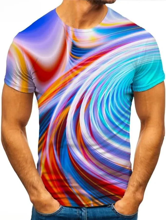 Camisetas De Verano Para Hombres Camiseta Geométrica 3D Estampado