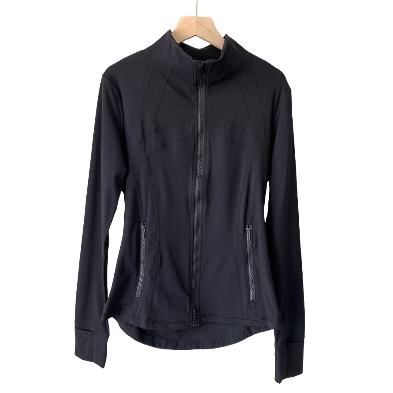 Women Hooded Jackets Long Sleeve Slim Wide-Waisted Sport Jacket 