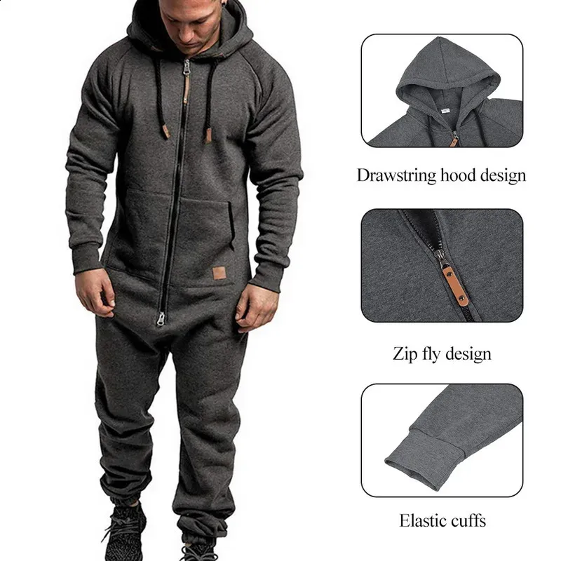 Felcia Heren Jumpsuit met Capuchon, Casual, Lange Mouwen, All-in-One, Ritssluiting, Romper, Speelpak, Winter, Warm, Gezellig, Fleece, Nachtkleding, Loungewear, C-grijs, S Felcia Heren Jumpsuit met Capuchon, Casual, Lange Mouwen, All-in-One, Ritssluiting, Romper, Speelpak, Winter, Warm, Gezellig, Fleece, Nachtkleding, Loungewear, C-grijs, S