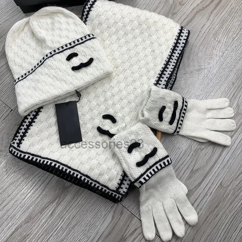 Luxury Winter Hat Scarf Glove Set Premium Knitted Beanie, Woolen
