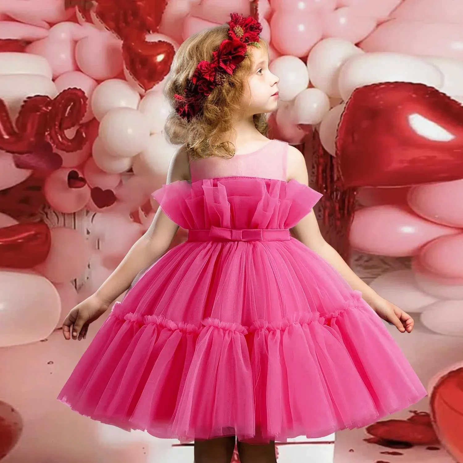 baby girl party dress red Flower girl dress satin Baby girl princess dress P  Colibri Fashion Studio They are perfect for any special occasions such as birthday Baby Girl Birthday Dresses 