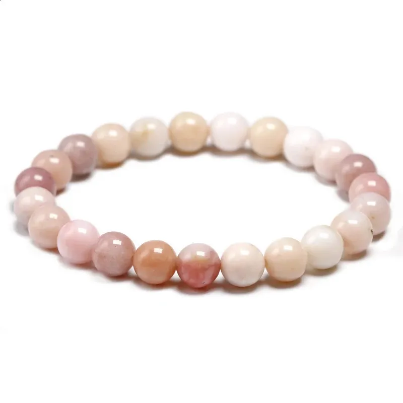 Bracciale Regolabile Con Perline In Pietra Naturale 6mm - Cristallo Femminile, Fatto A Mano