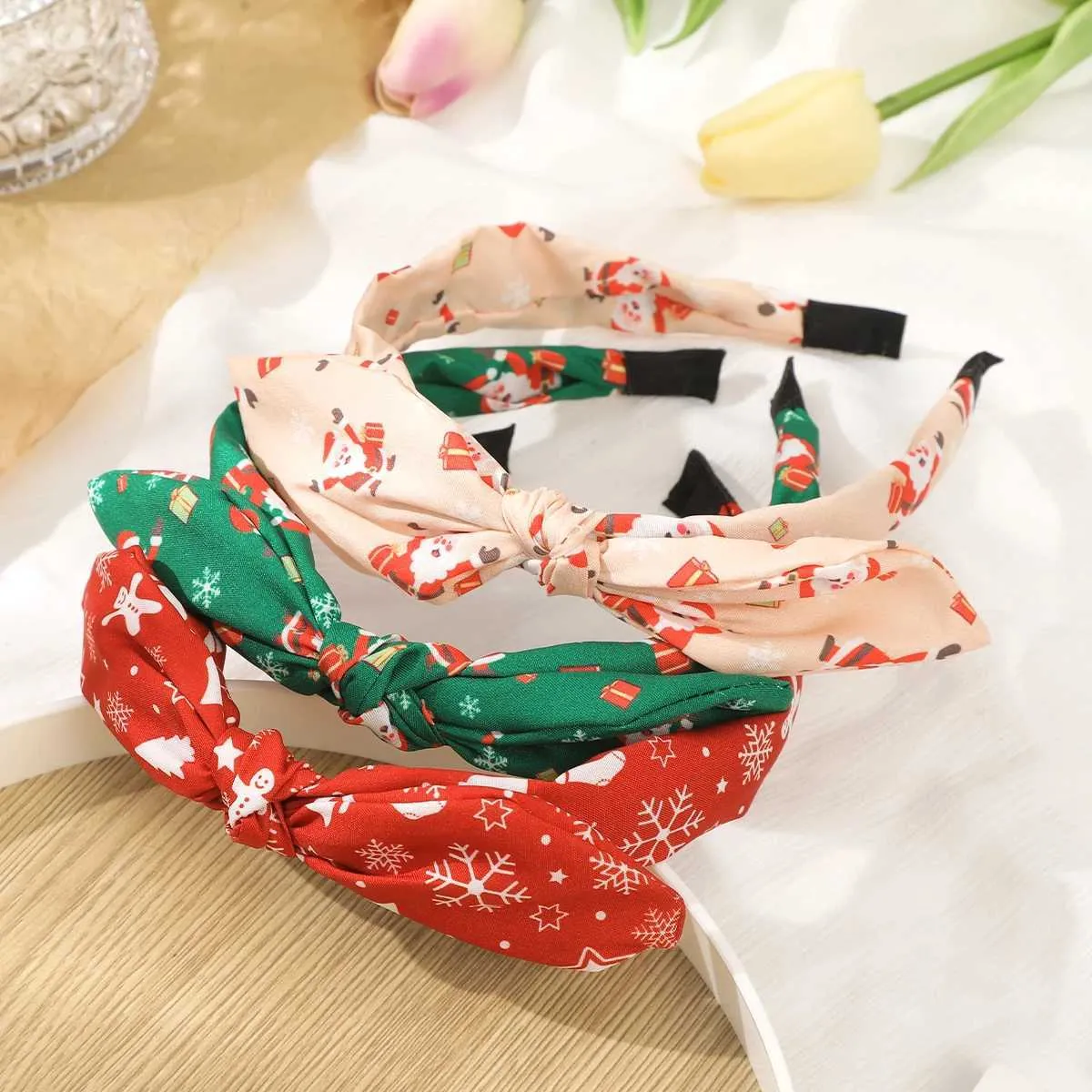 Floral Headband with Green and Red Accents Amazon.com : STHEJFB Floral Headband (Christmas red fruit  main image 2