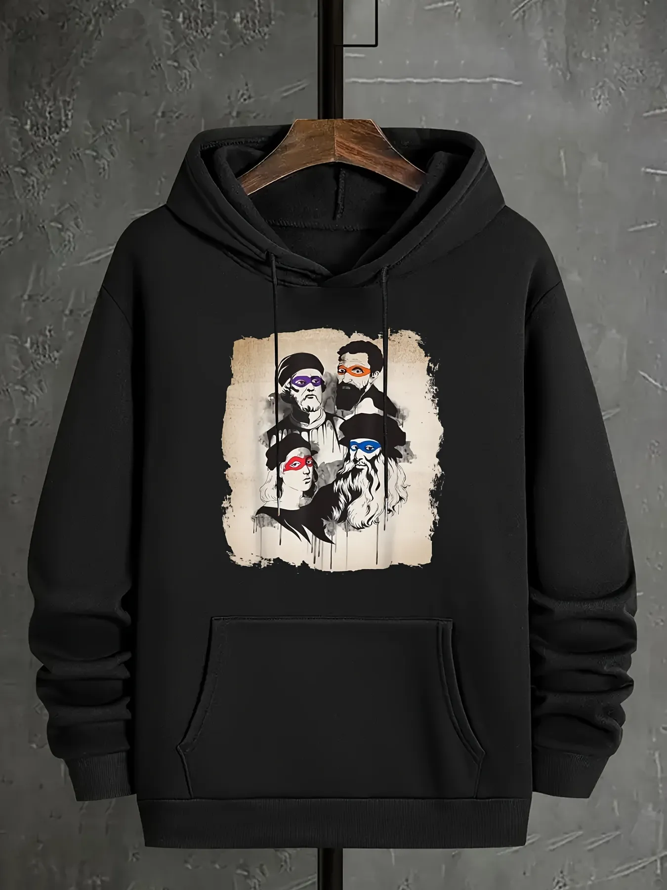 Pullover Hoodie Sleeve Masked Hoodie Pullover Hoodie With Built-In