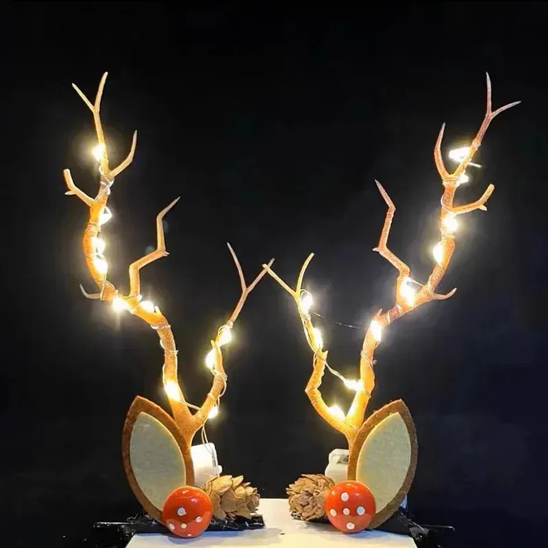 2 Stück Weihnachts-Haarspangen Mit Rentier-Geweih – Niedliche Haaraccessoires Für Frauen & Mädchen