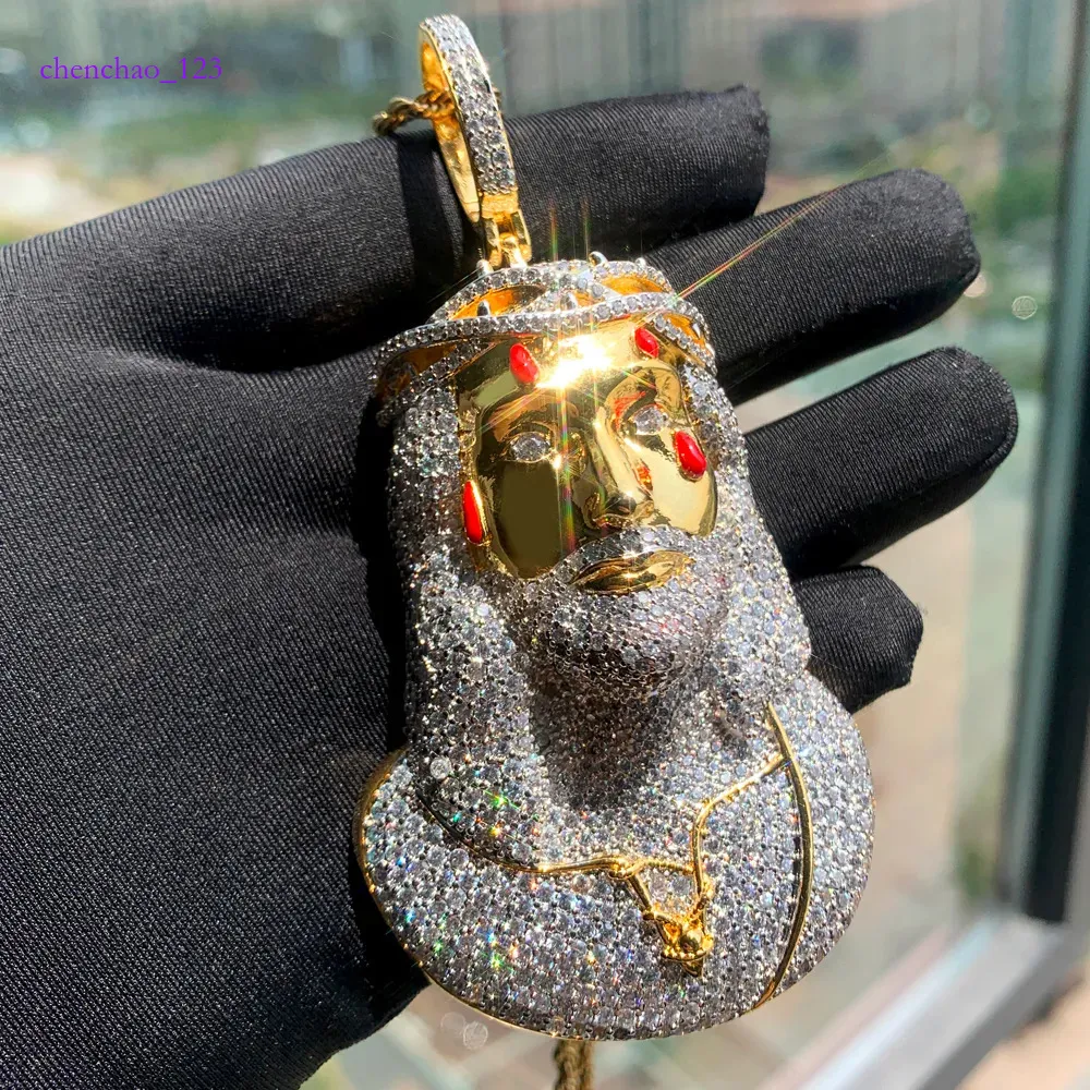 Mens Jesus Christ Iced Out Head And Face Iced Out Pendants With Chain Hip Hop Jewelry From Chenchao 123 53.73 DHgate.Com