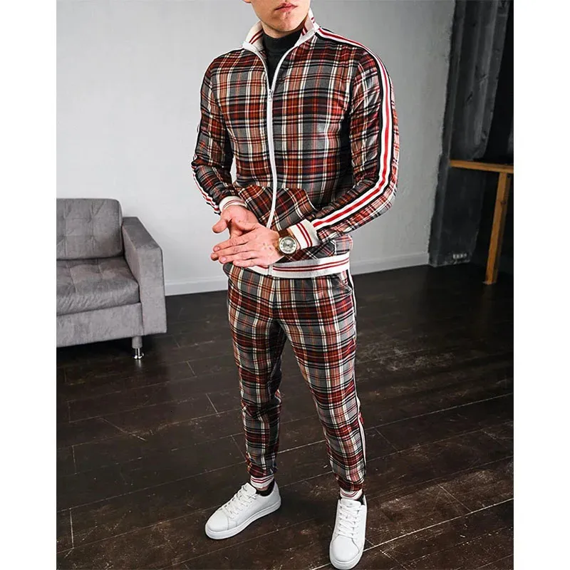 Litteking Men's Tracksuits Sweat Suit Casual Long Sleeve 2