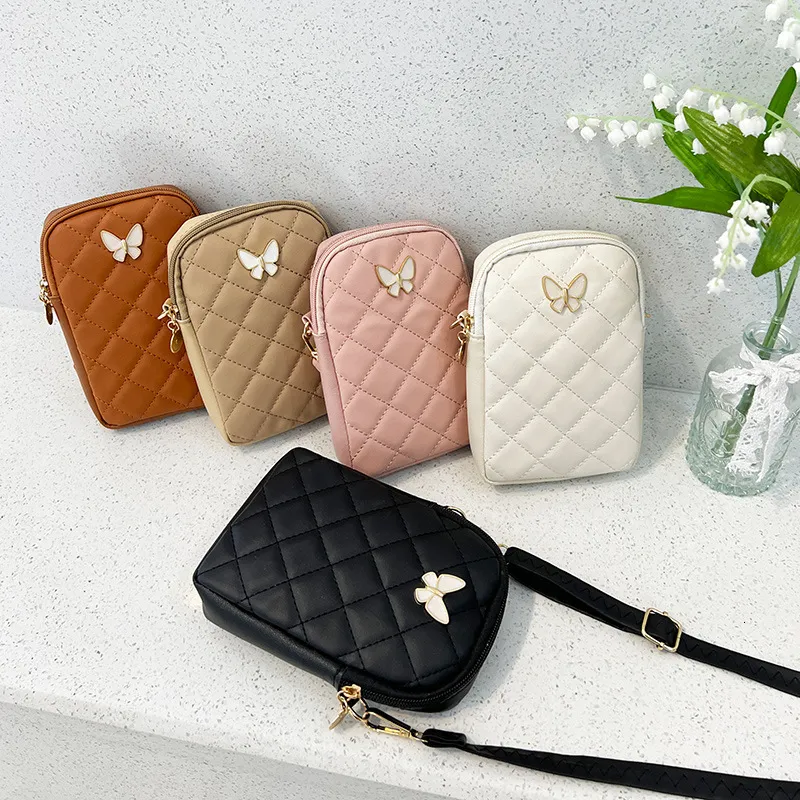Embroidered Butterfly Crossbody Bag Stylish 2024 Korean Mobile Phone Handbag