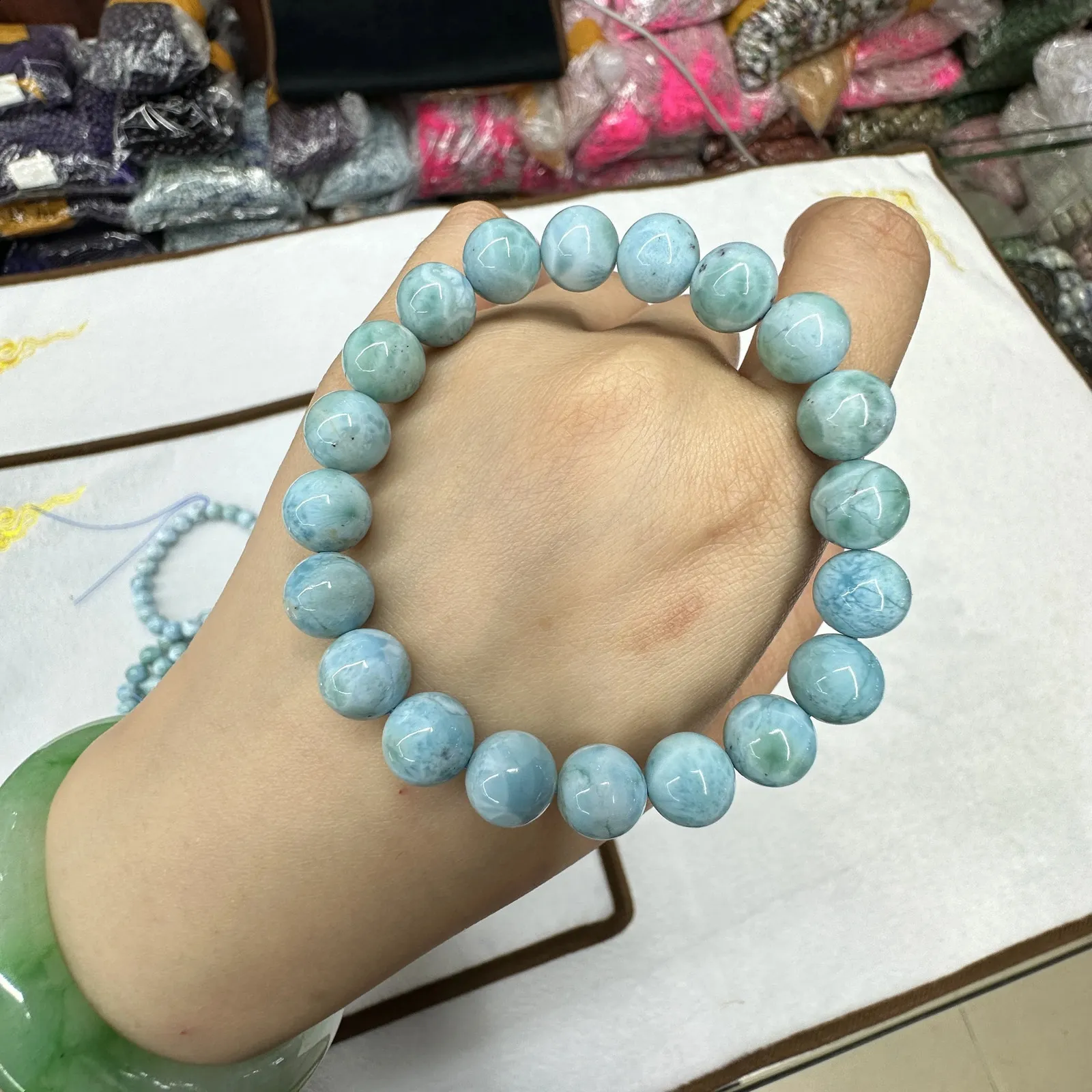 Larimar - Cuenta De Piedra Natural - Joyería