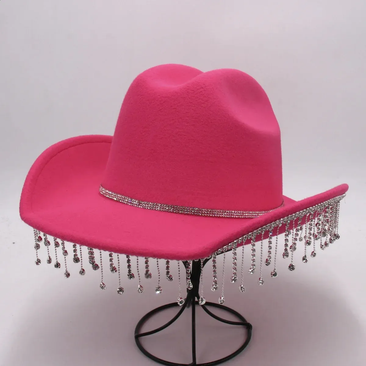 Fluorescent Cow boy Hat, Tassles Cowboy Hat – UV/Blacklight – Neon Pink | Glow Specialist  main image 2
