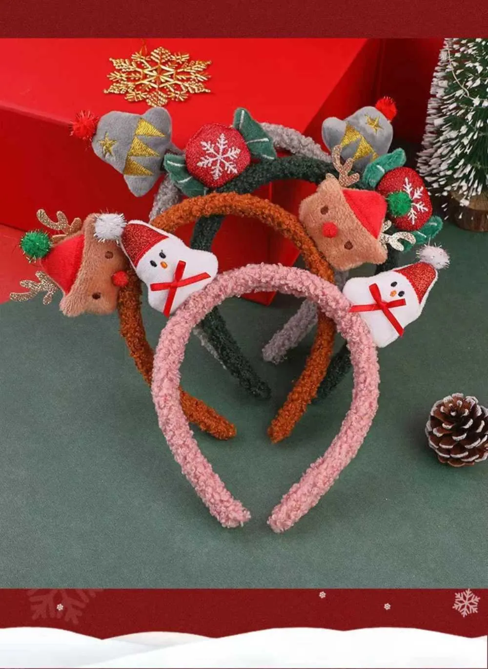 Kerst Hoofdbanden Set Van 2 – Leuke Elfhoofdbanden In Rood En Groen, Geschikt Voor Feestjes, Verkleedpartijen En Kerstdecoratie