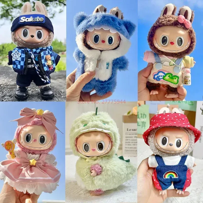 Puppenpullover-Set – Rosa & Blau, 2 Outfits Mit Mütze, Passend Für 17 Cm Plüschpuppen – Kawaii Dress-Up Zubehör Zum Verkleiden