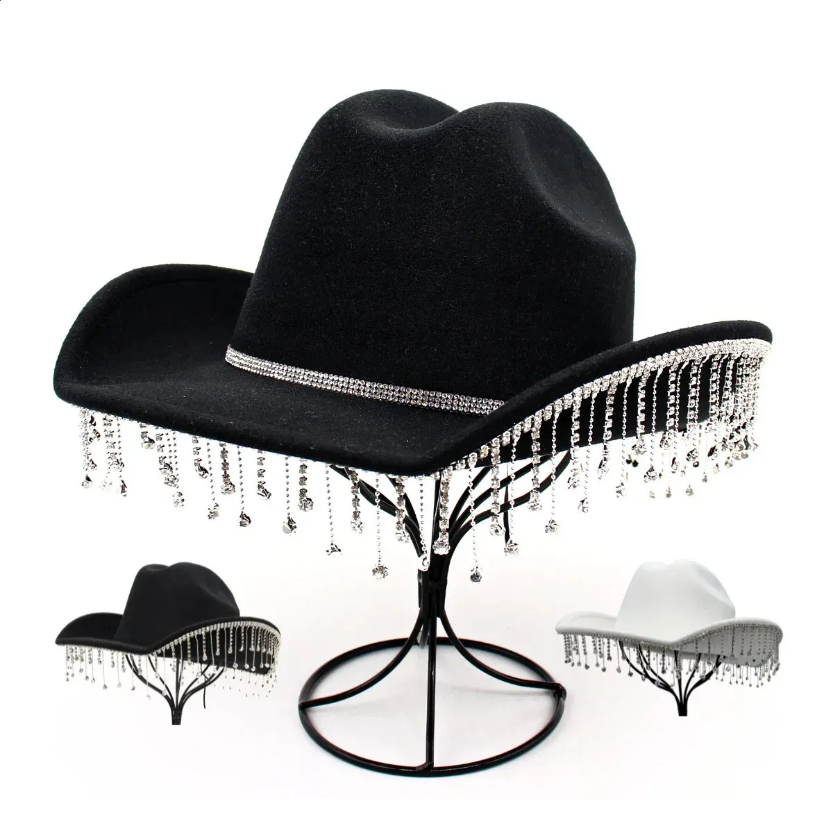 Fluorescent Cow boy Hat, Tassles Cowboy Hat – UV/Blacklight – Neon Pink | Glow Specialist  main image 4