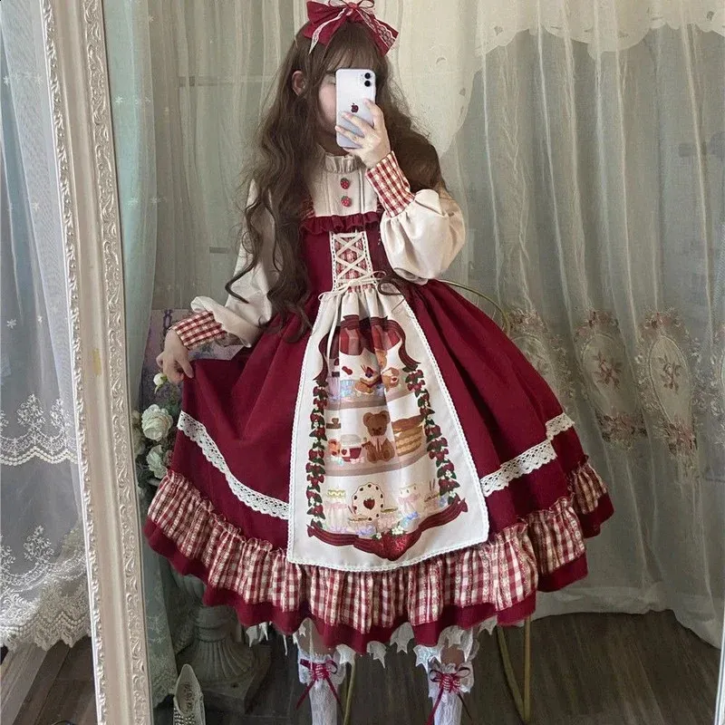 red lolita dress Gloomth Aka Kanashimi Red White Lolita JSK Dress Shirred Sizes S-6X