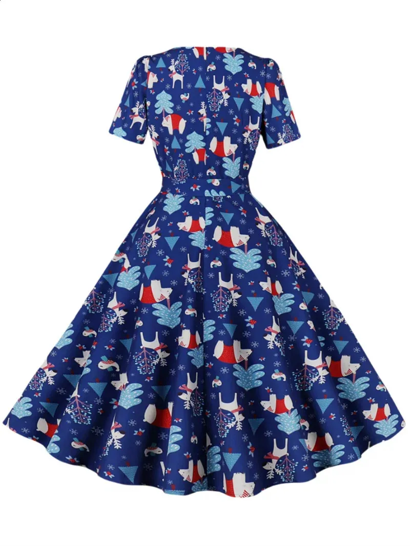 christmas swing dress womens Blue Christmas A-line Swing Christmas dress Women for Women - Elegant Square Neckline, Ideal for Autumn and Winter, Weight Loss