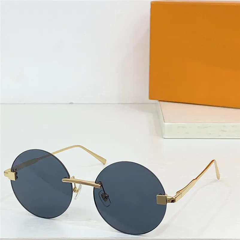 Rimless round metal frame sunglasses with UV400 protection and 53mm CR ...