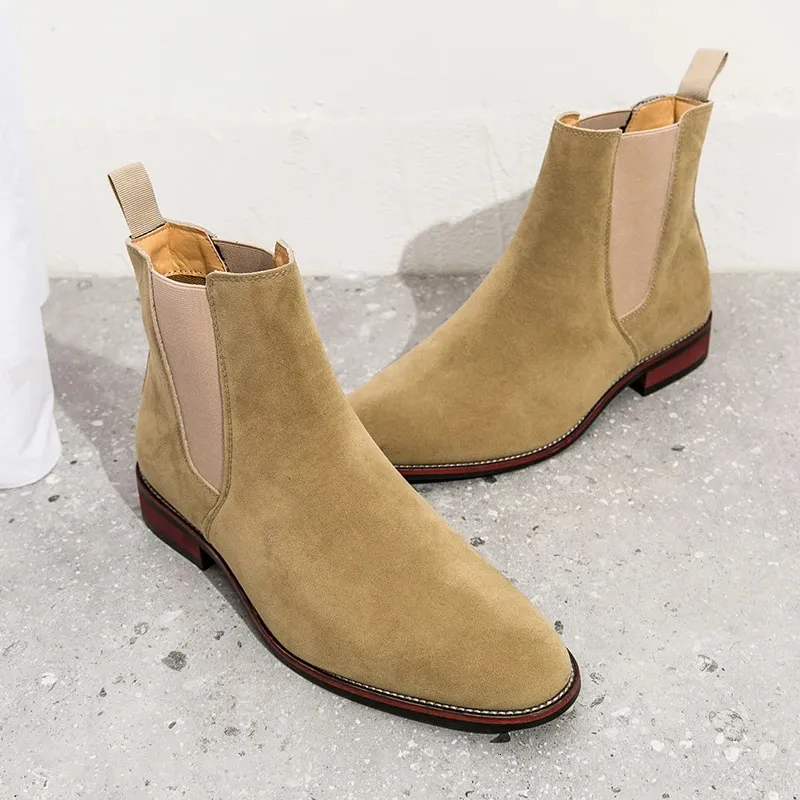 Chelsea boots heren high top business stijl met loopzool_voghion.com