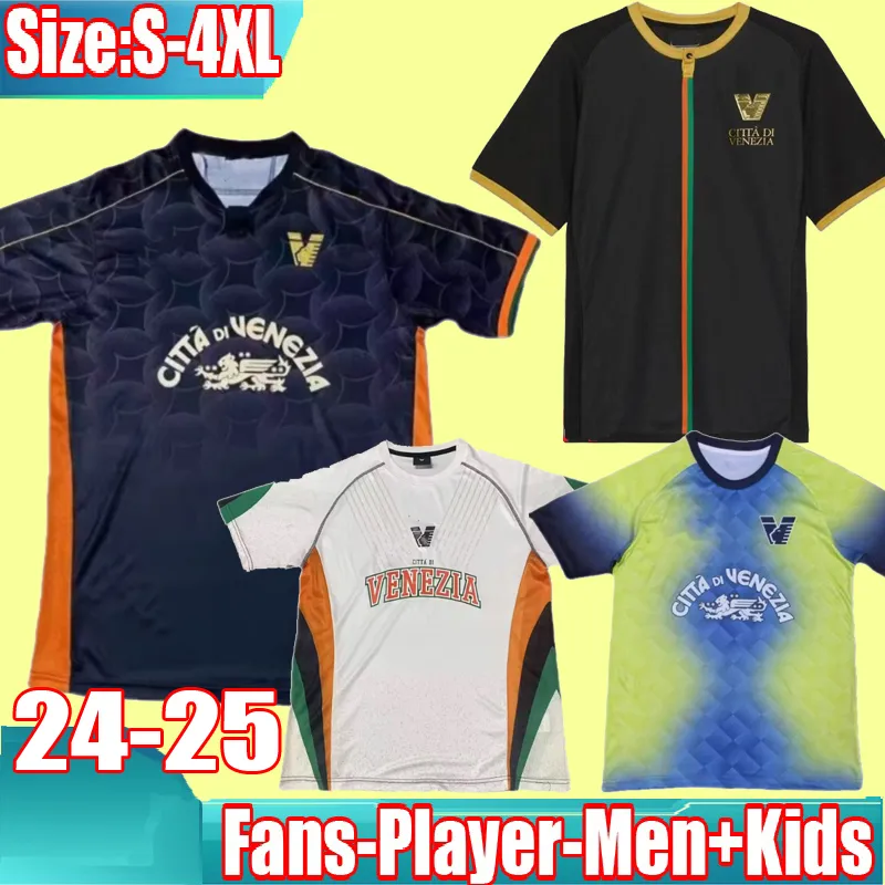 Venezia FC Black Soccer Kits Pre Match Home Black/Away White/Red 