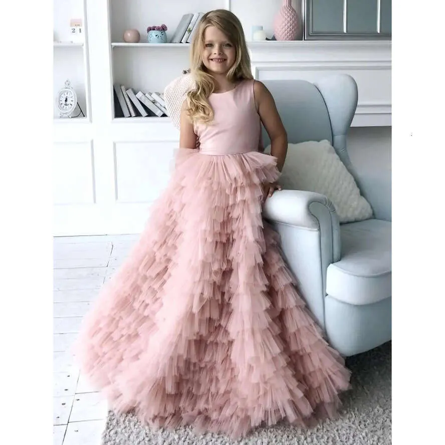 Princess Gowns Prom: Pink Ruffled Formal Dress For Teens, Jewel Neck A Line  Pageant Gown With Bow Sash, Backless Girls Party Dress From Missdressprom,  $109.11 | DHgate.Com