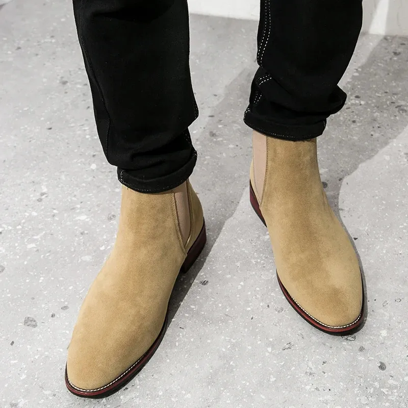 Chelsea boots heren high top business stijl met loopzool_voghion.com