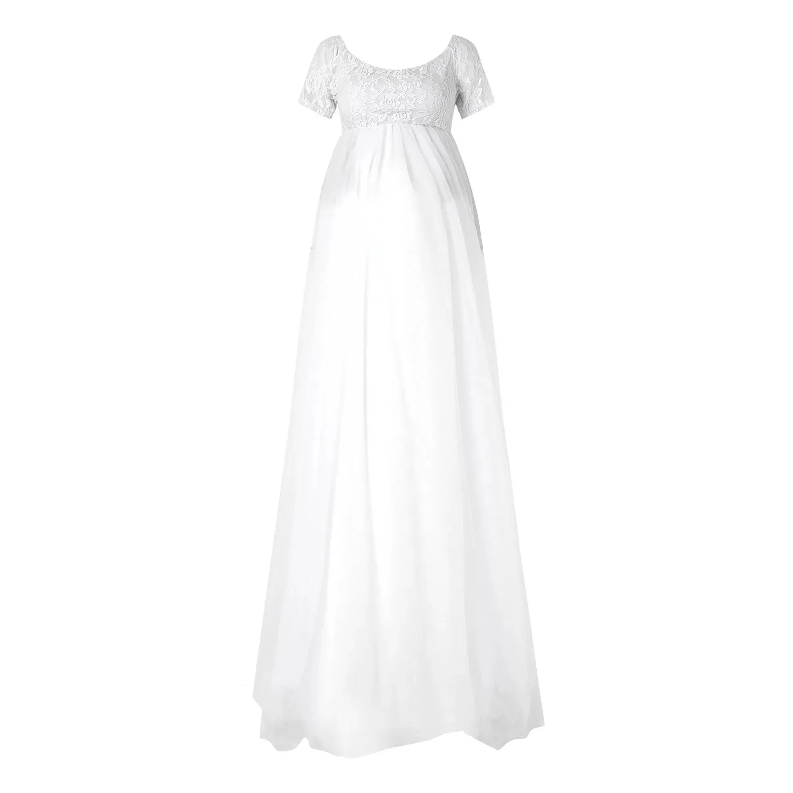 chinese dress ladies Women's Long Sleeve V Neck White Lace Floral Maternity Gown Maxi  Photography Dress at Amazon Women's Clothing store