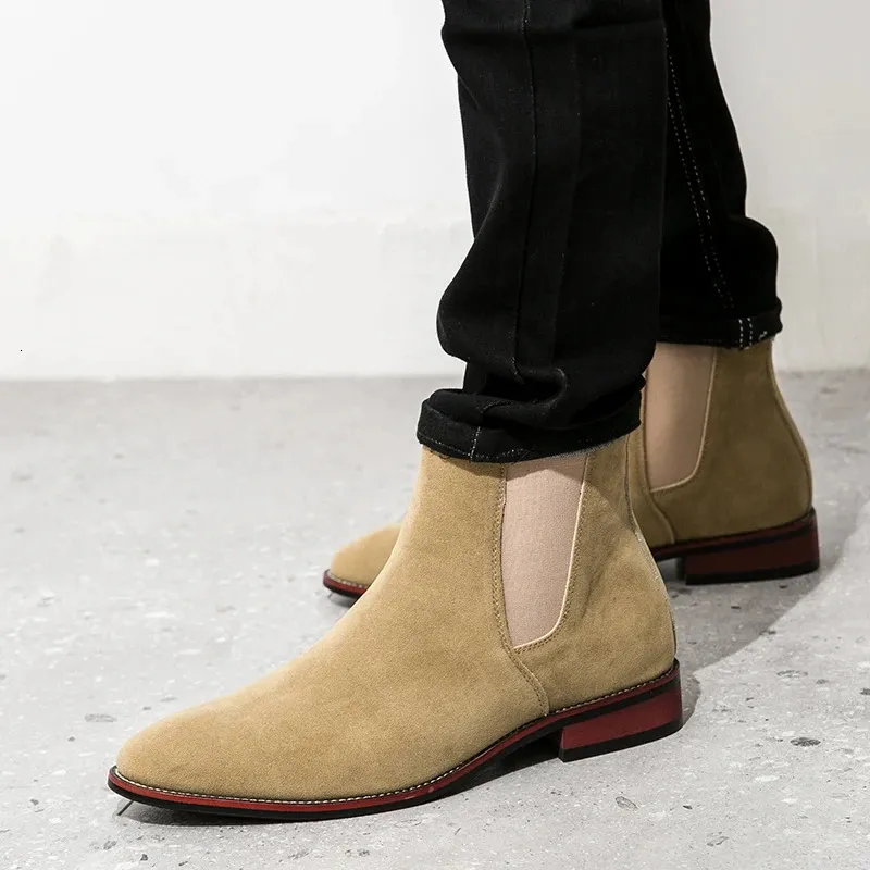 Chelsea boots heren high top business stijl met loopzool_voghion.com