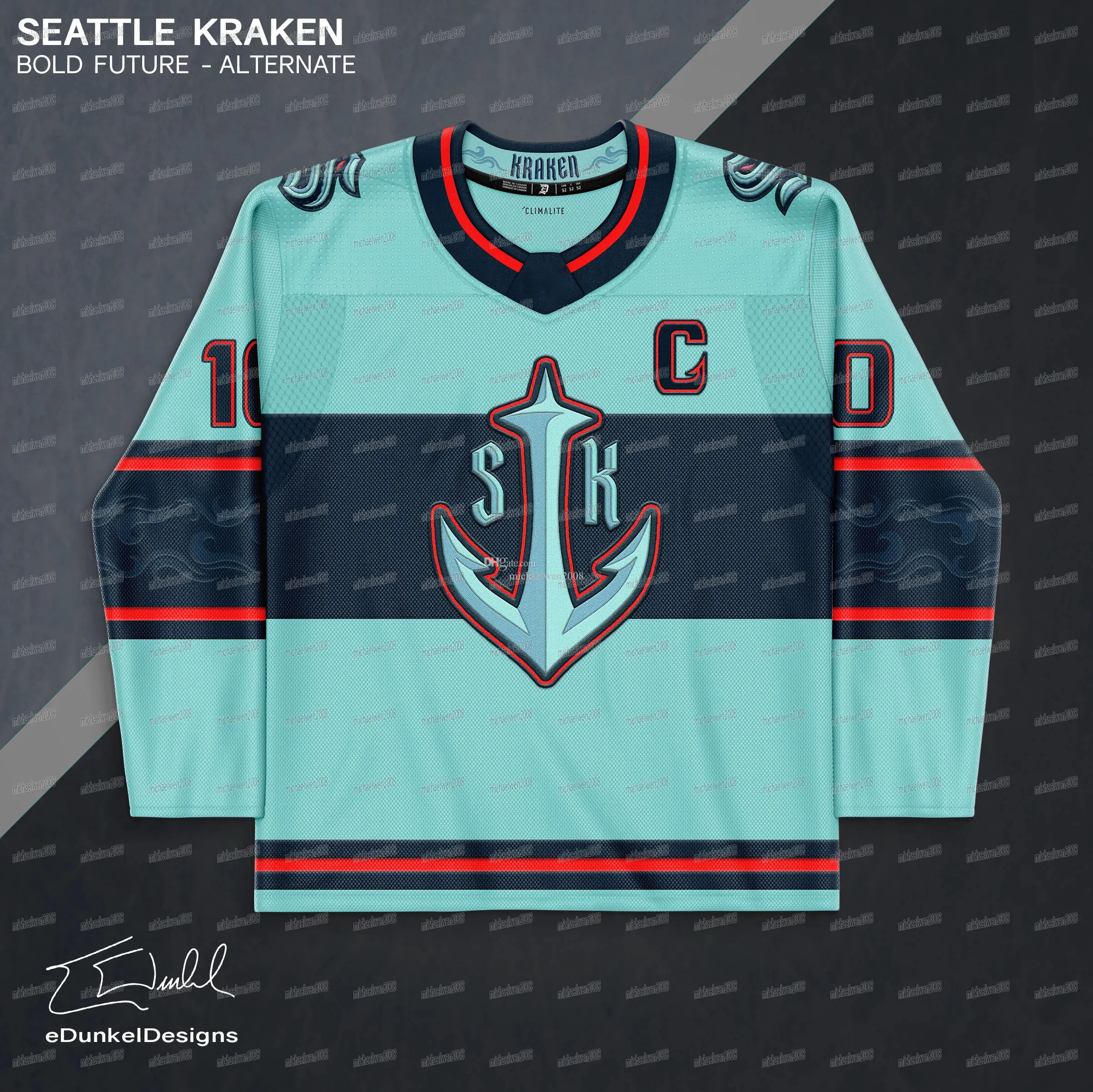 Seattle Kraken Uniform Kraken Alternate Jersey Seattle Kraken